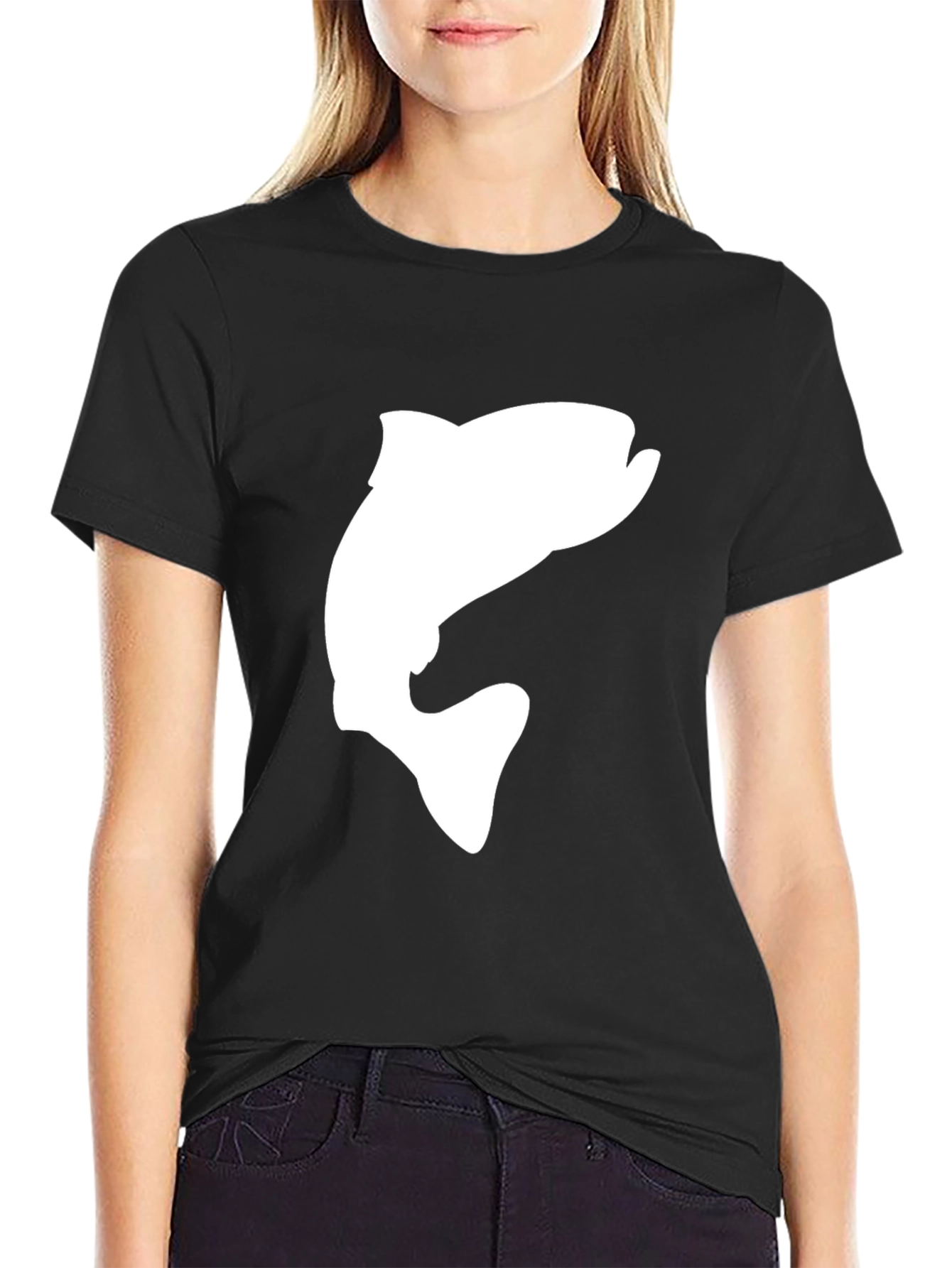 Fish Graphic Black T-Shirt - Casual Cotton Tee