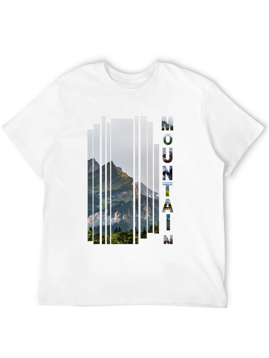 Mountain Graphic Print Mens Black T-Shirt