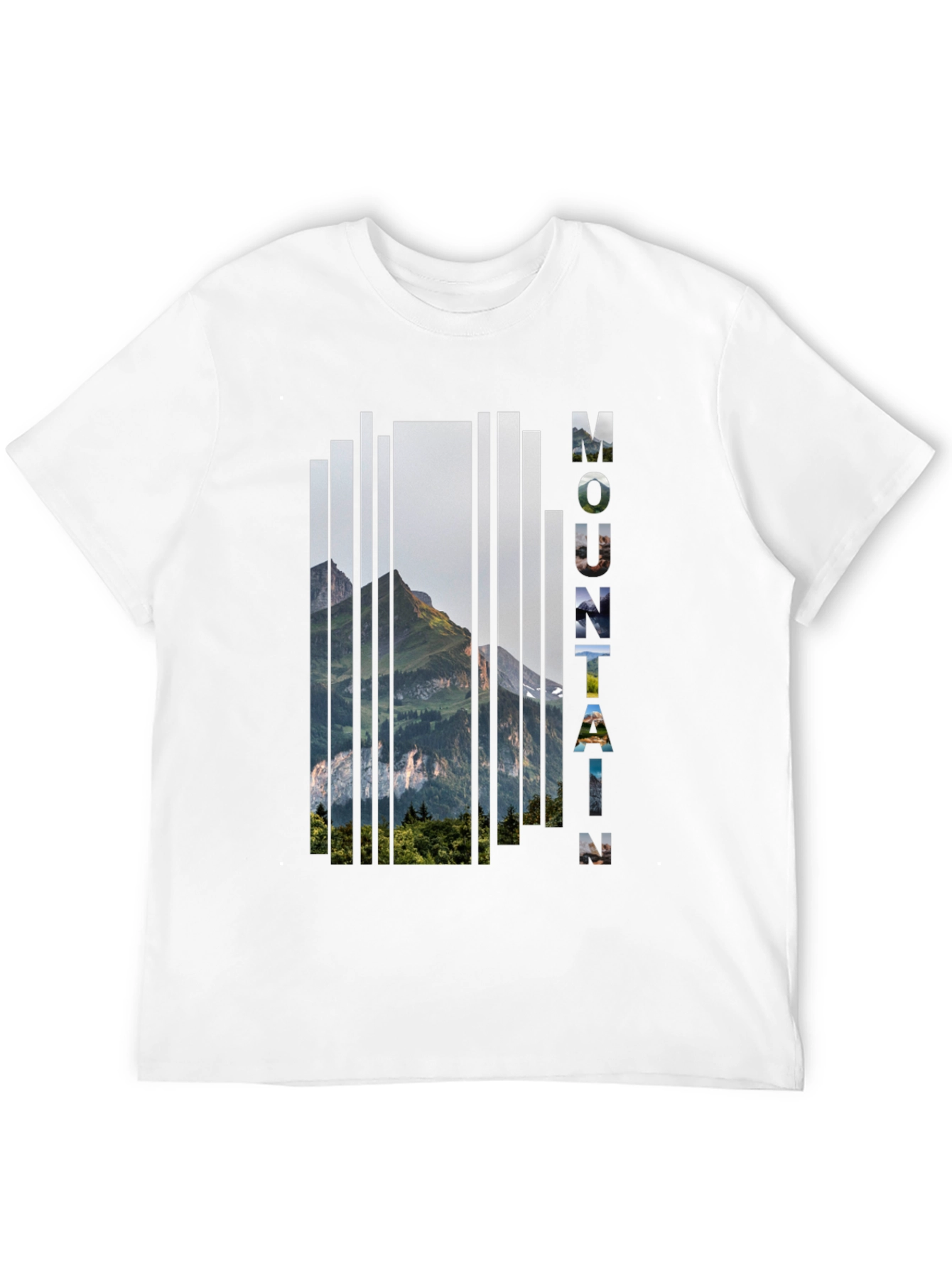 Mountain Graphic Print Mens Black T-Shirt