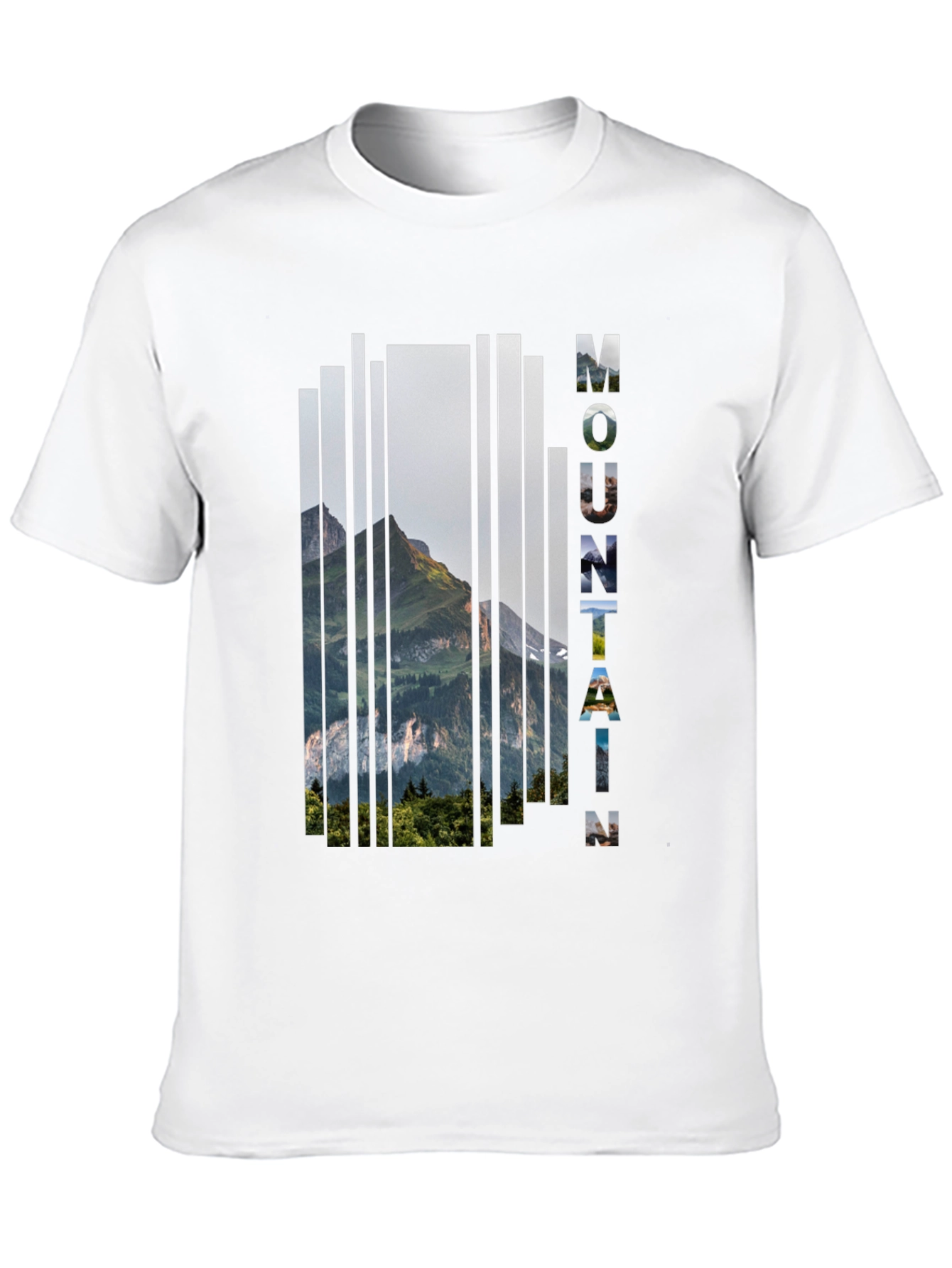 Mountain Graphic Print Mens Black T-Shirt
