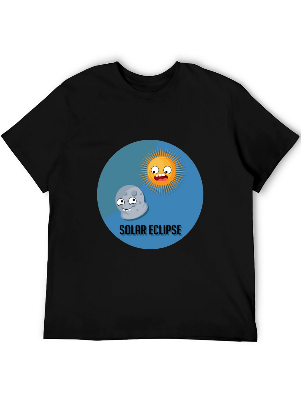Solar Eclipse Cartoon Graphic T-Shirt - Fun & Unique!