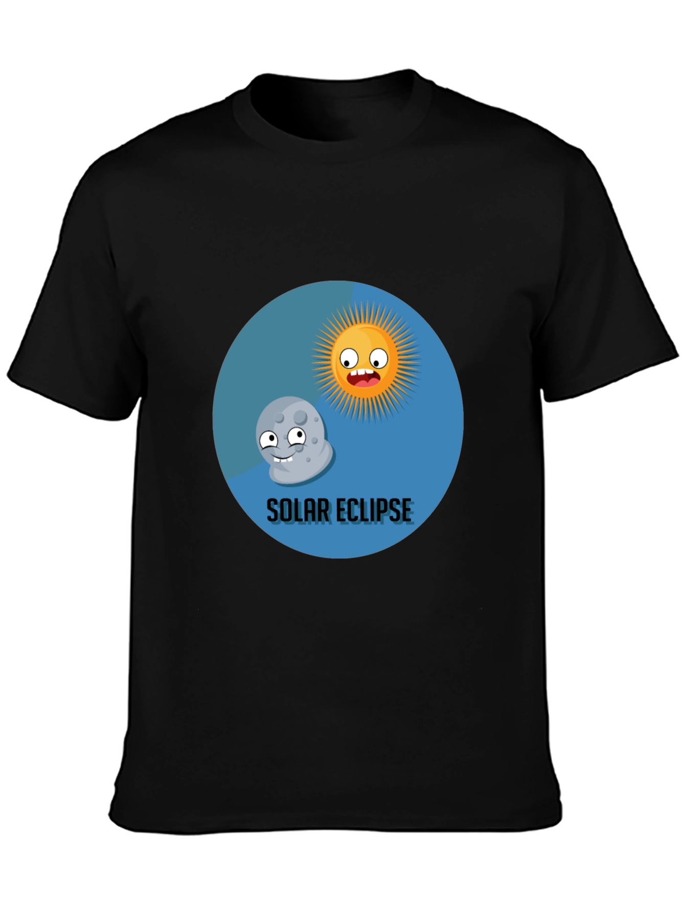 Solar Eclipse Cartoon Graphic T-Shirt - Fun & Unique!