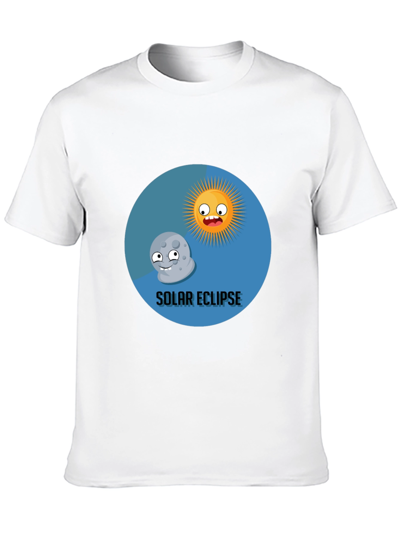 Solar Eclipse Cartoon Graphic T-Shirt - Fun & Unique!