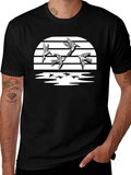 Birds in Flight Graphic T-Shirt - Black