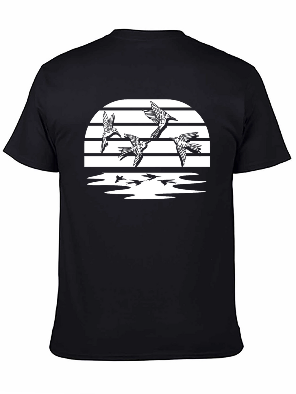 Birds in Flight Graphic T-Shirt - Black