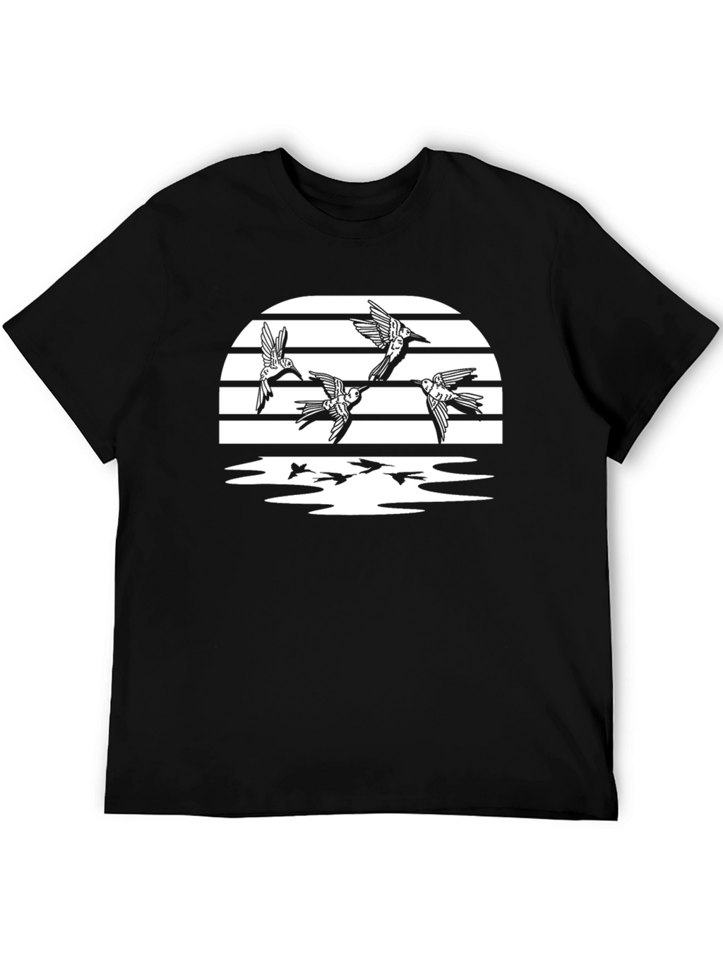 Birds in Flight Graphic T-Shirt - Black