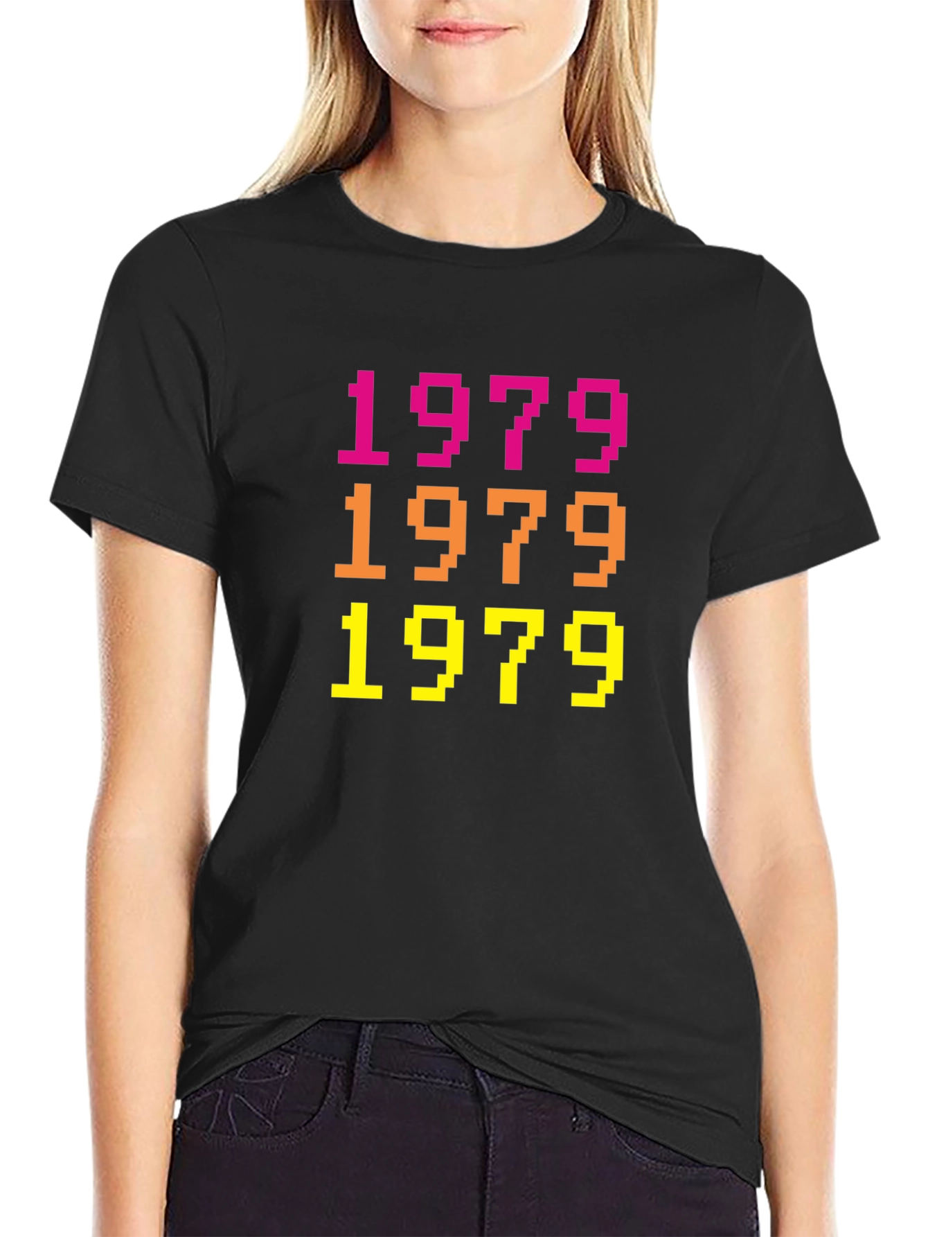 Retro 1979 Pixel Art Black T-Shirt