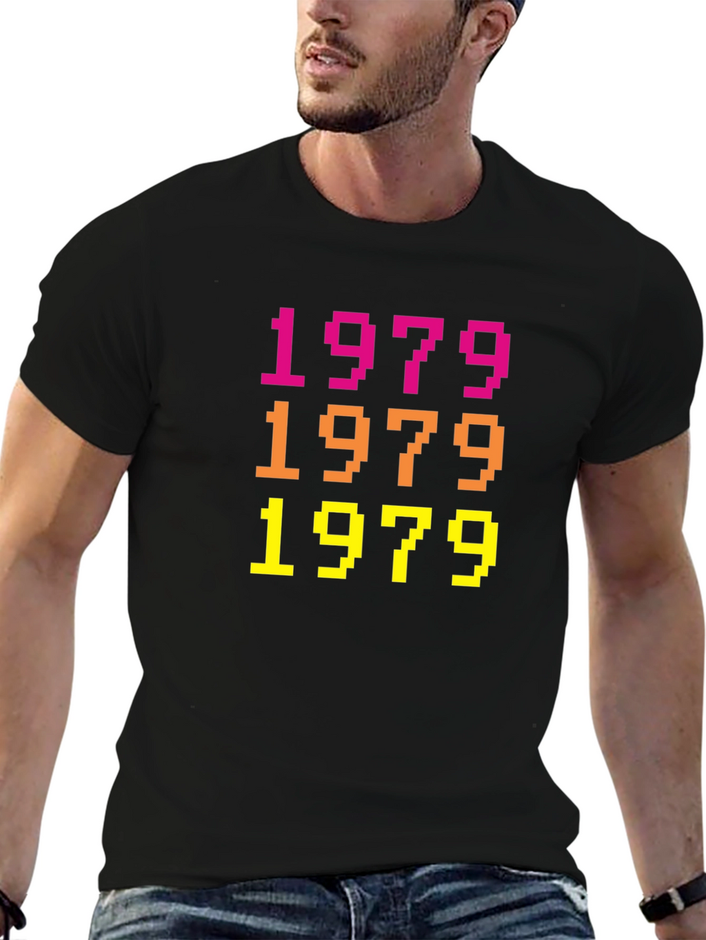 Retro 1979 Pixel Art Black T-Shirt