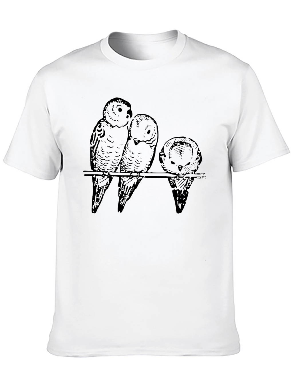 Three Birds on Branch Graphic T-Shirt