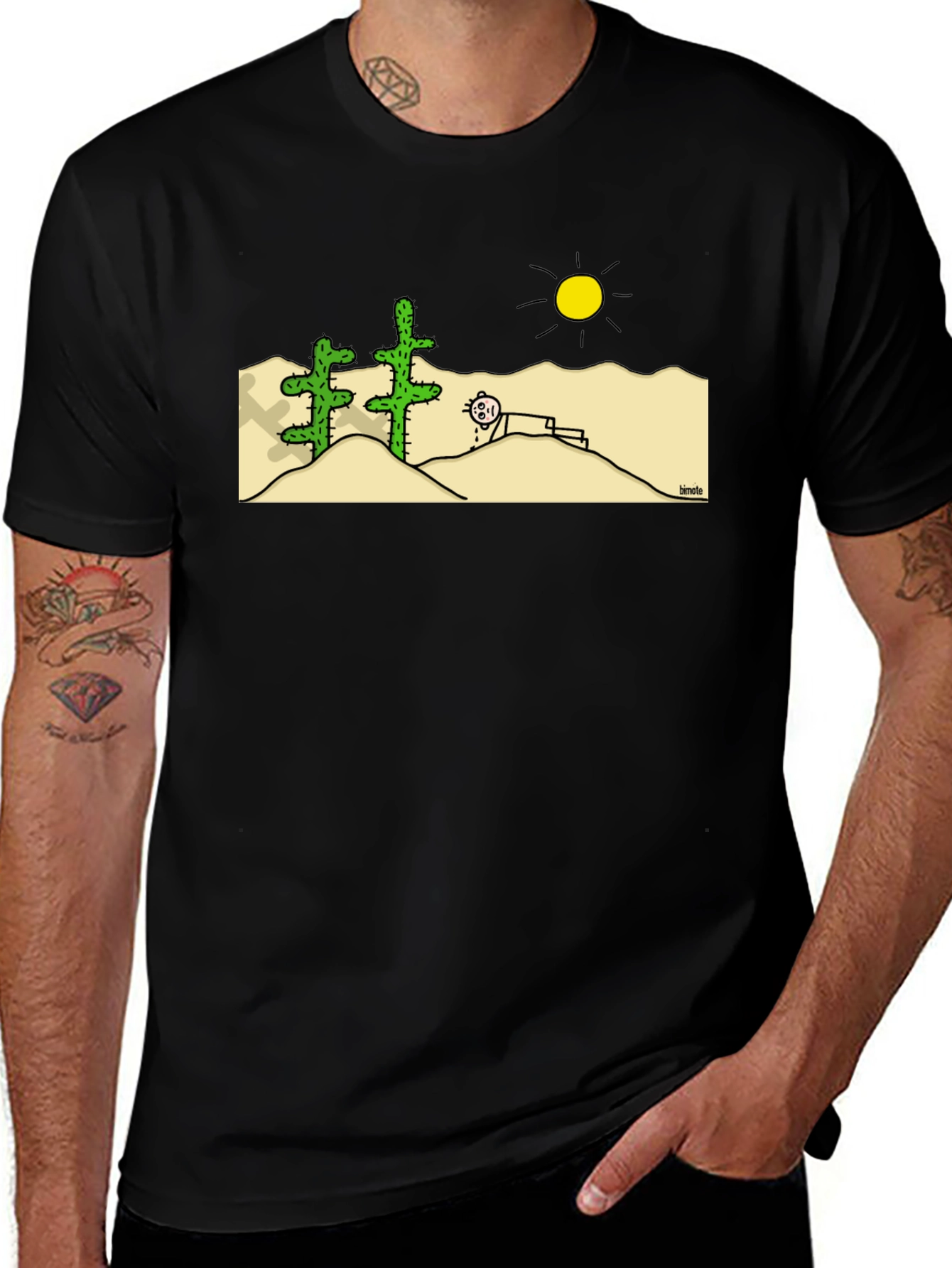 Funny Desert Cartoon Graphic T-Shirt