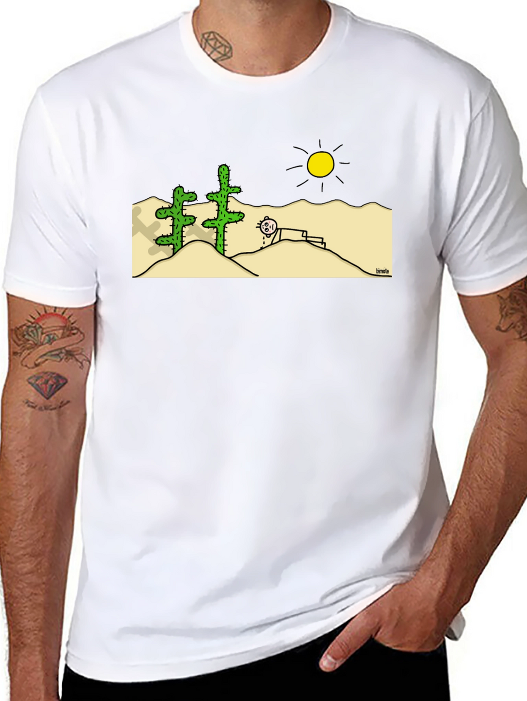 Funny Desert Cartoon Graphic T-Shirt