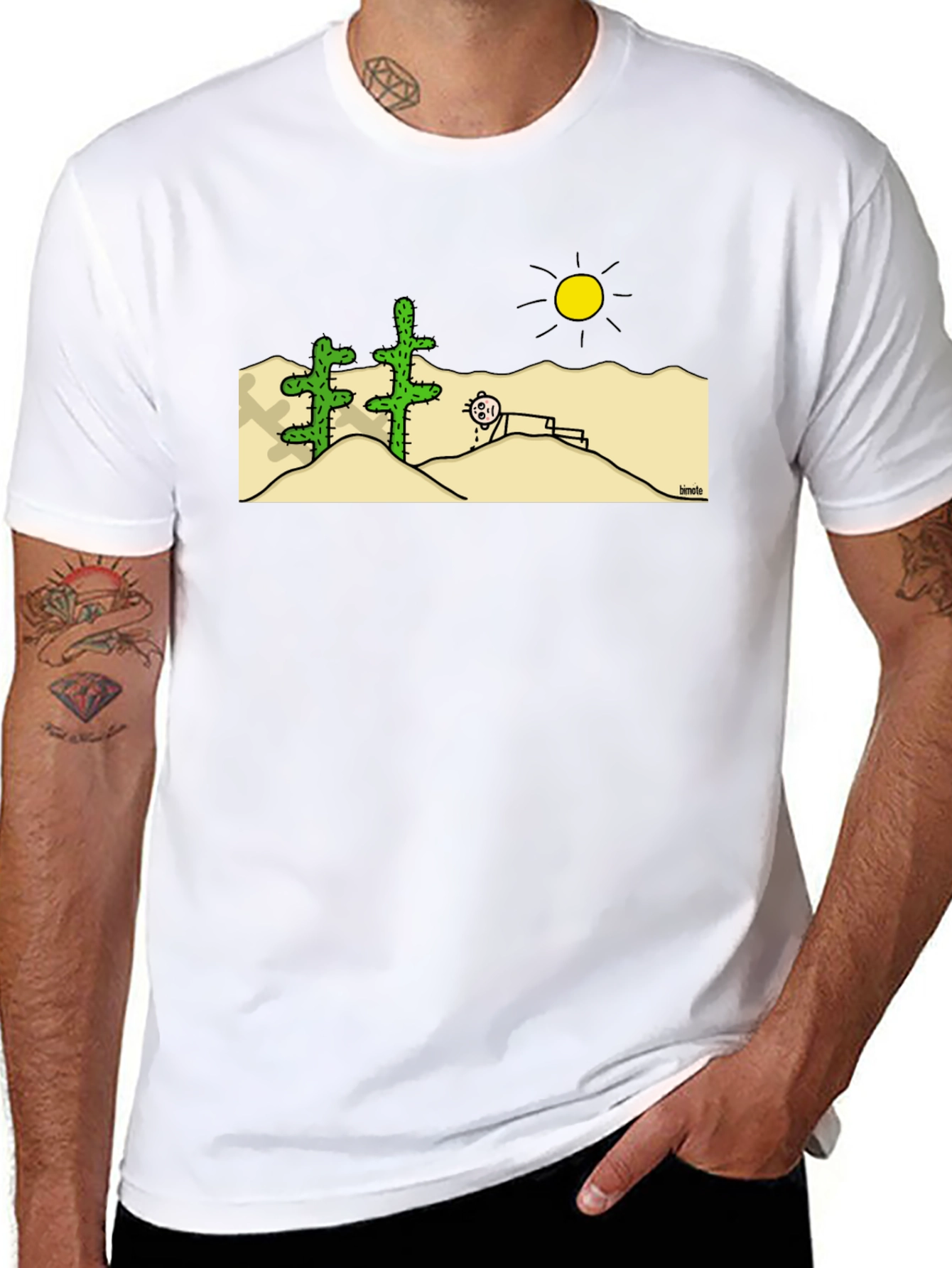 Funny Desert Cartoon Graphic T-Shirt