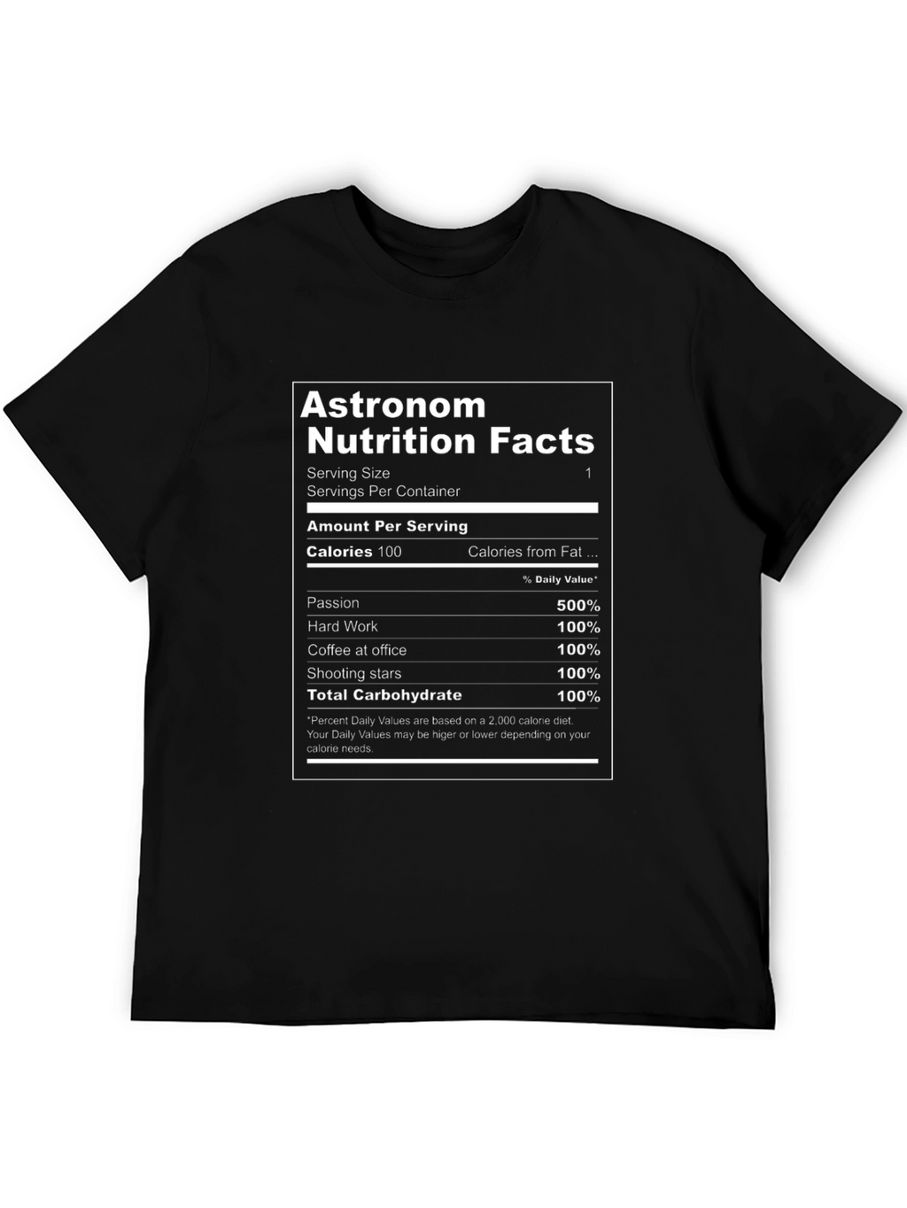 Astronomer Nutrition Facts T-Shirt - Black