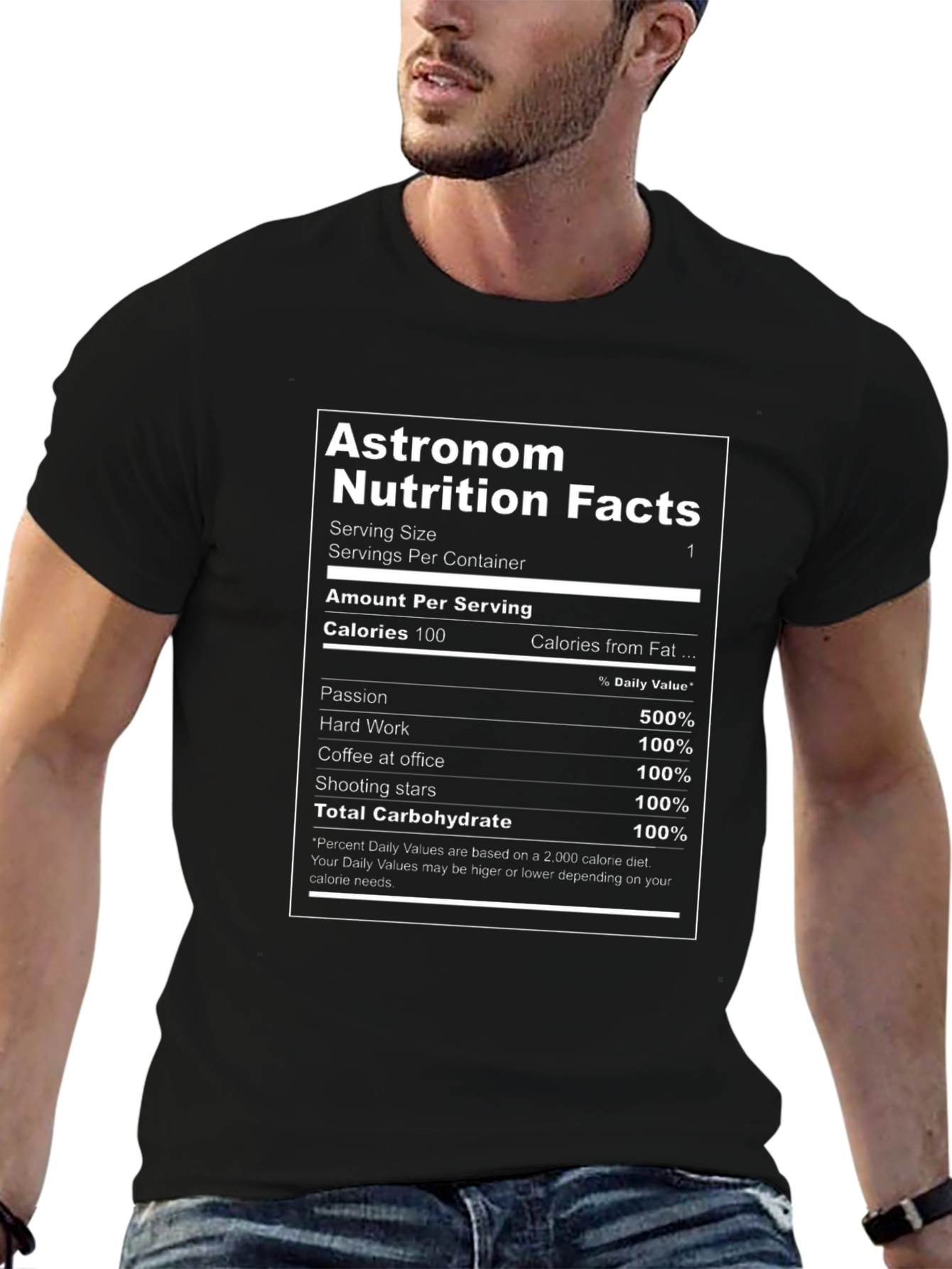 Astronomer Nutrition Facts T-Shirt - Black