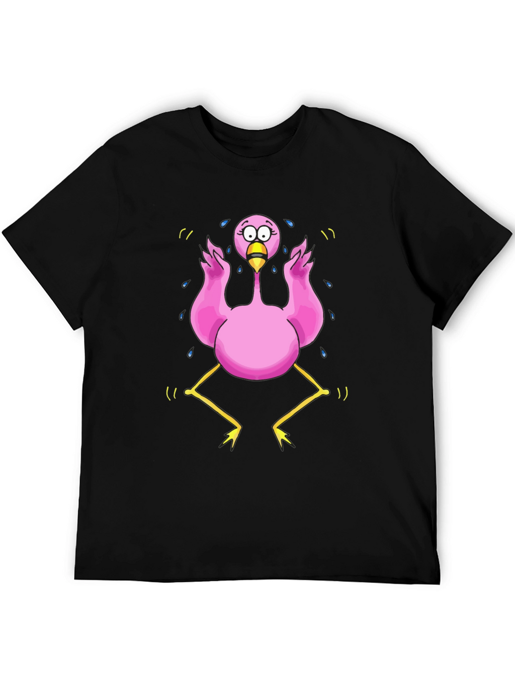 Funny Flamingo Cartoon Graphic T-Shirt