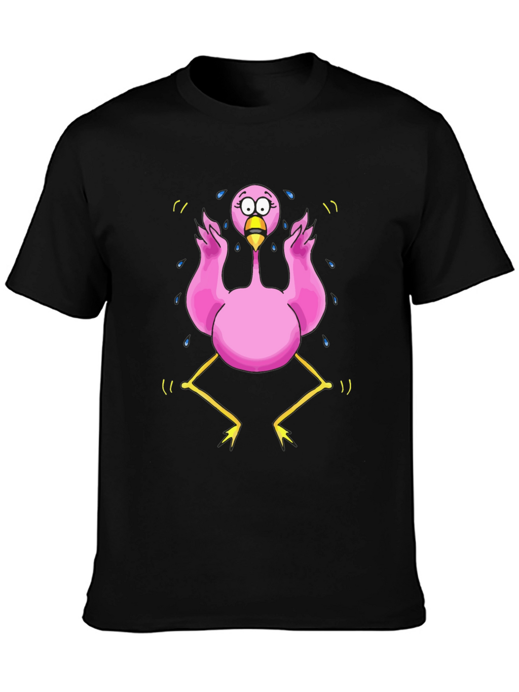 Funny Flamingo Cartoon Graphic T-Shirt