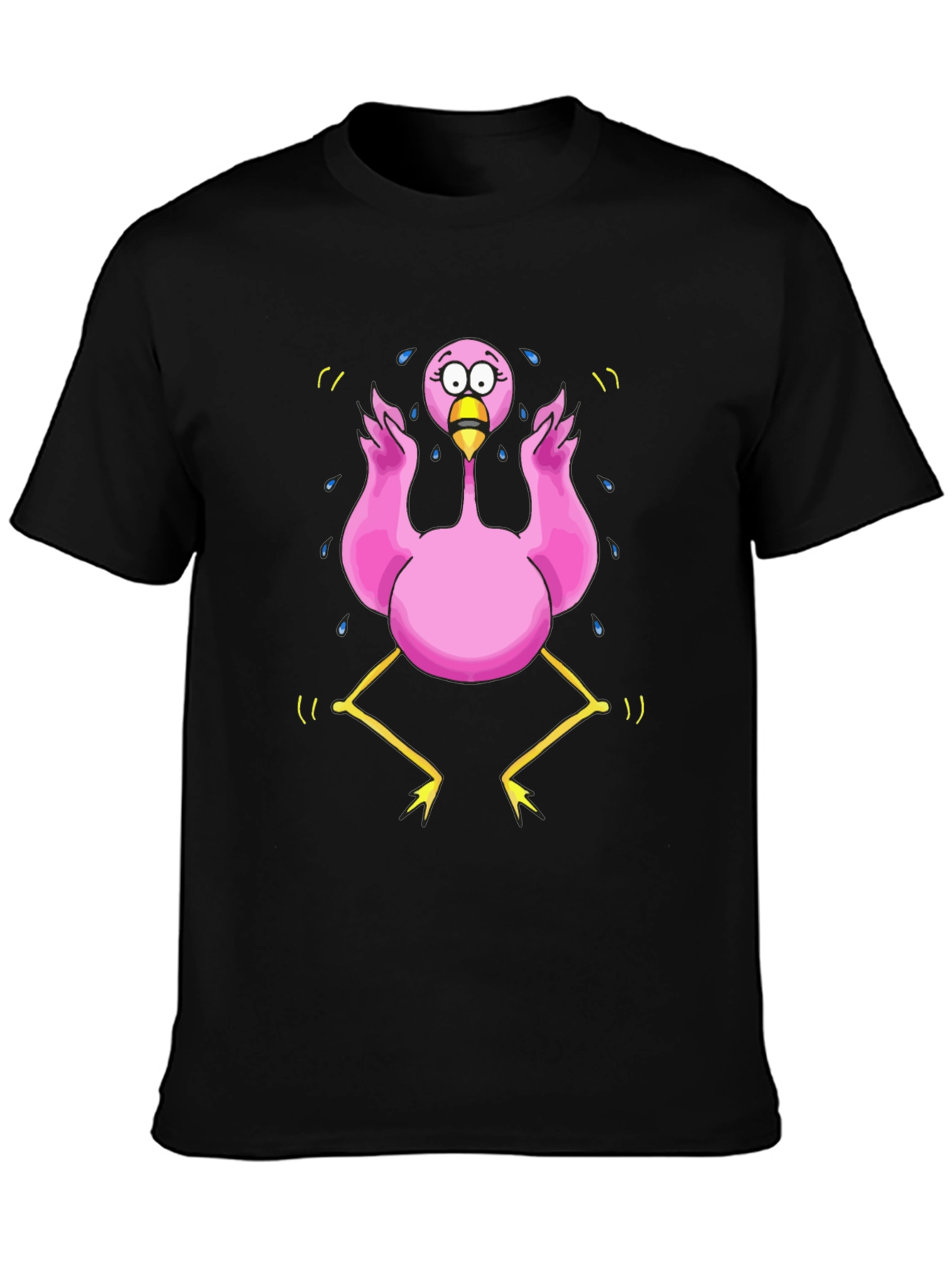 Funny Flamingo Cartoon Graphic T-Shirt