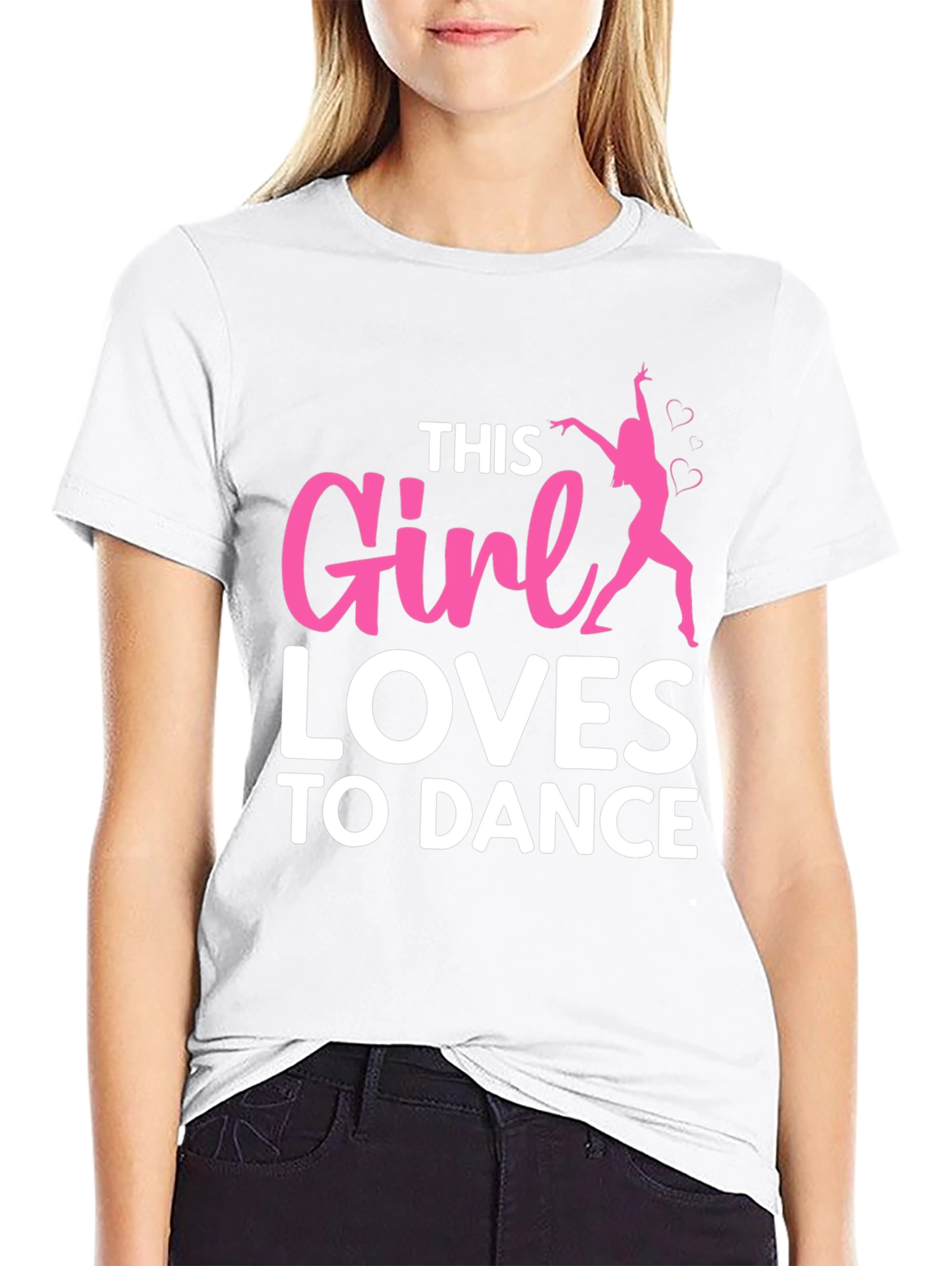 Girl Loves To Dance T-Shirt - Black Casual
