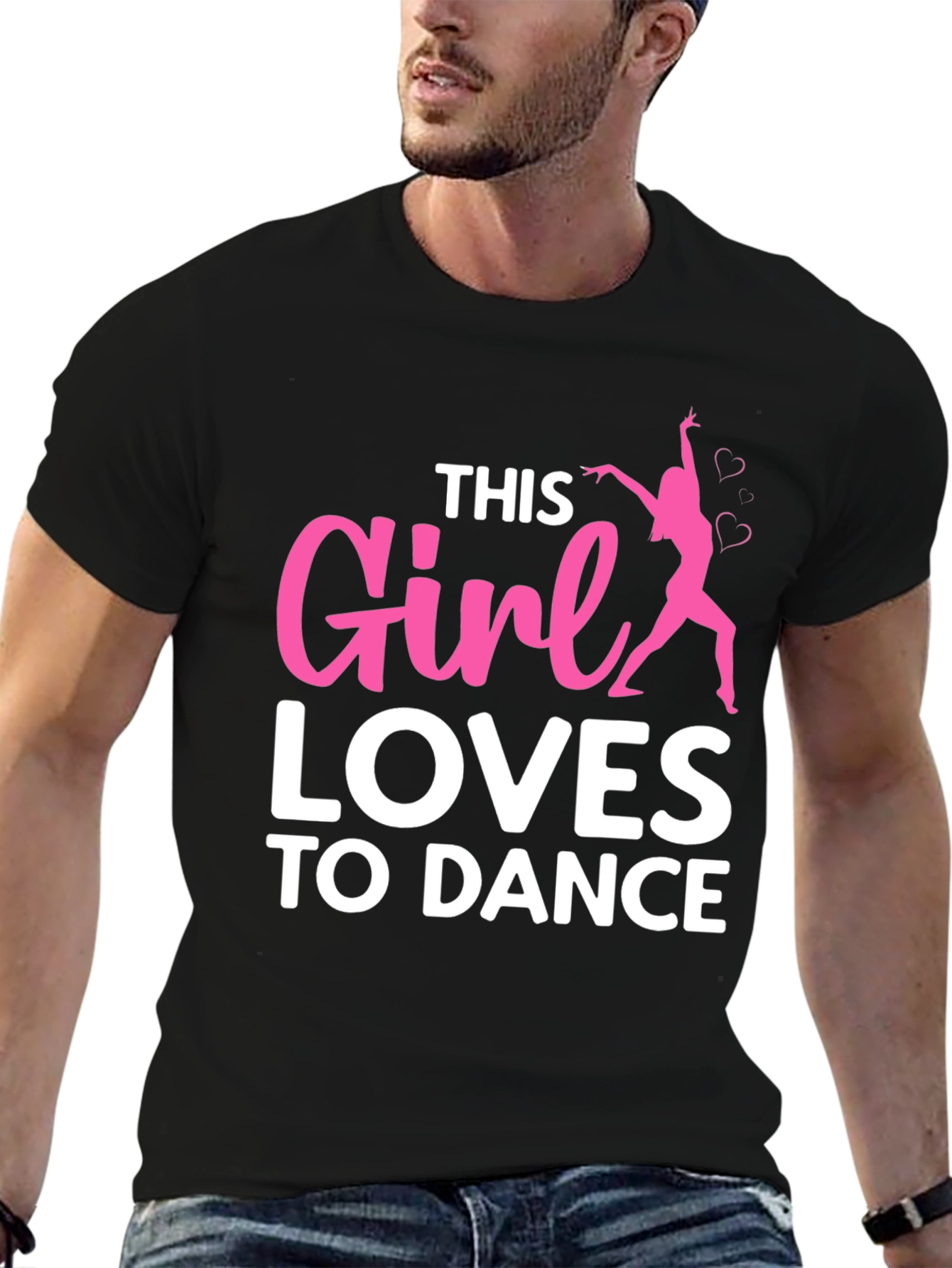 Girl Loves To Dance T-Shirt - Black Casual