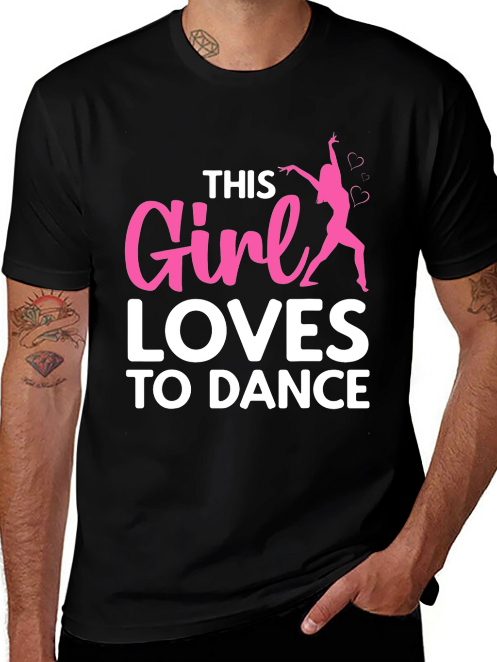 Girl Loves To Dance T-Shirt - Black Casual