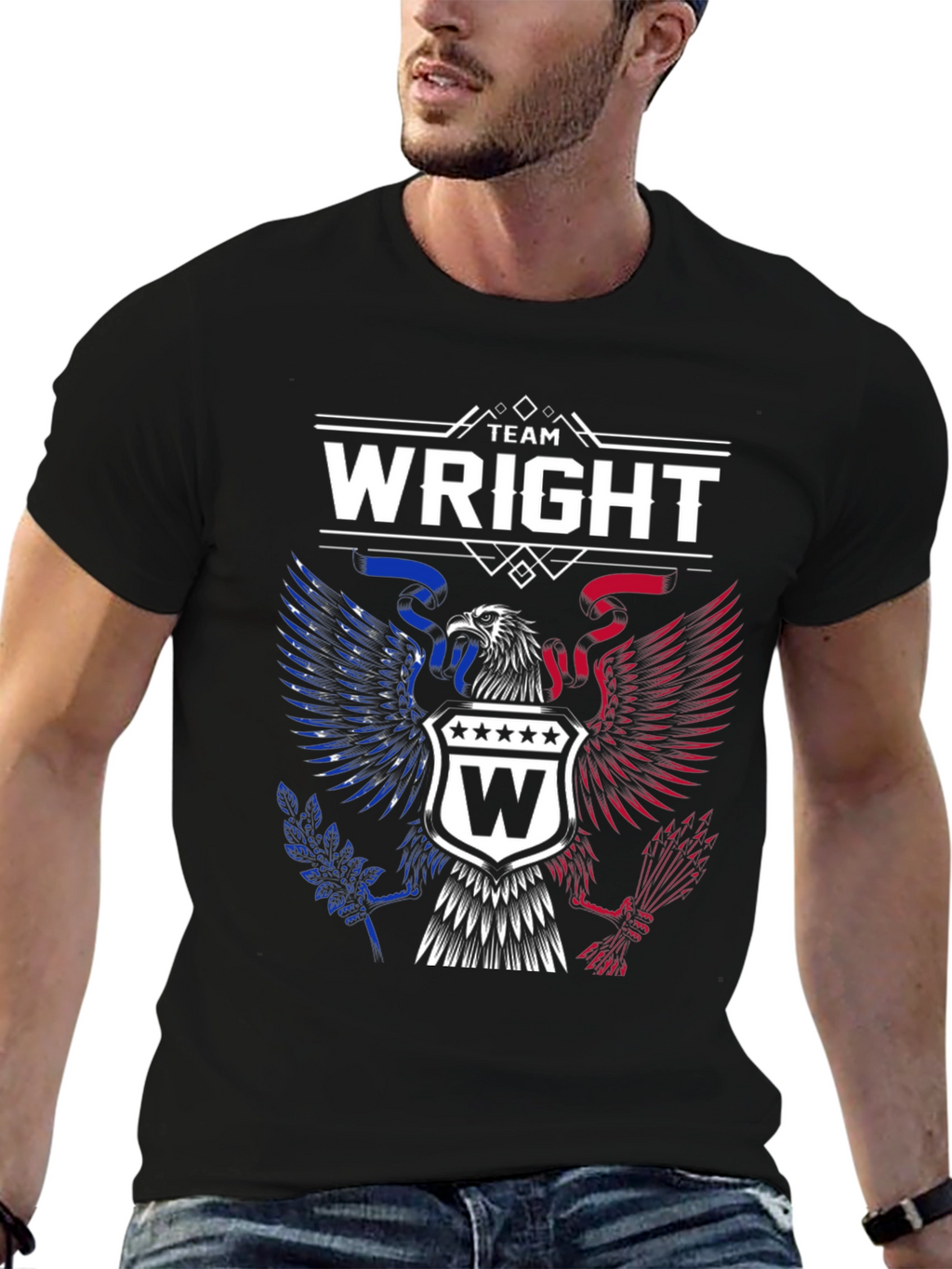 Team Wright Eagle Patriotic Graphic T-Shirt