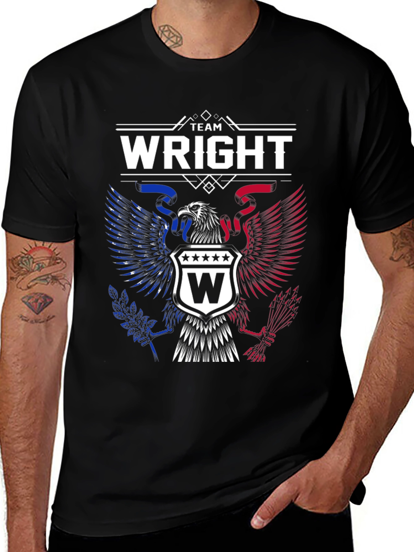 Team Wright Eagle Patriotic Graphic T-Shirt