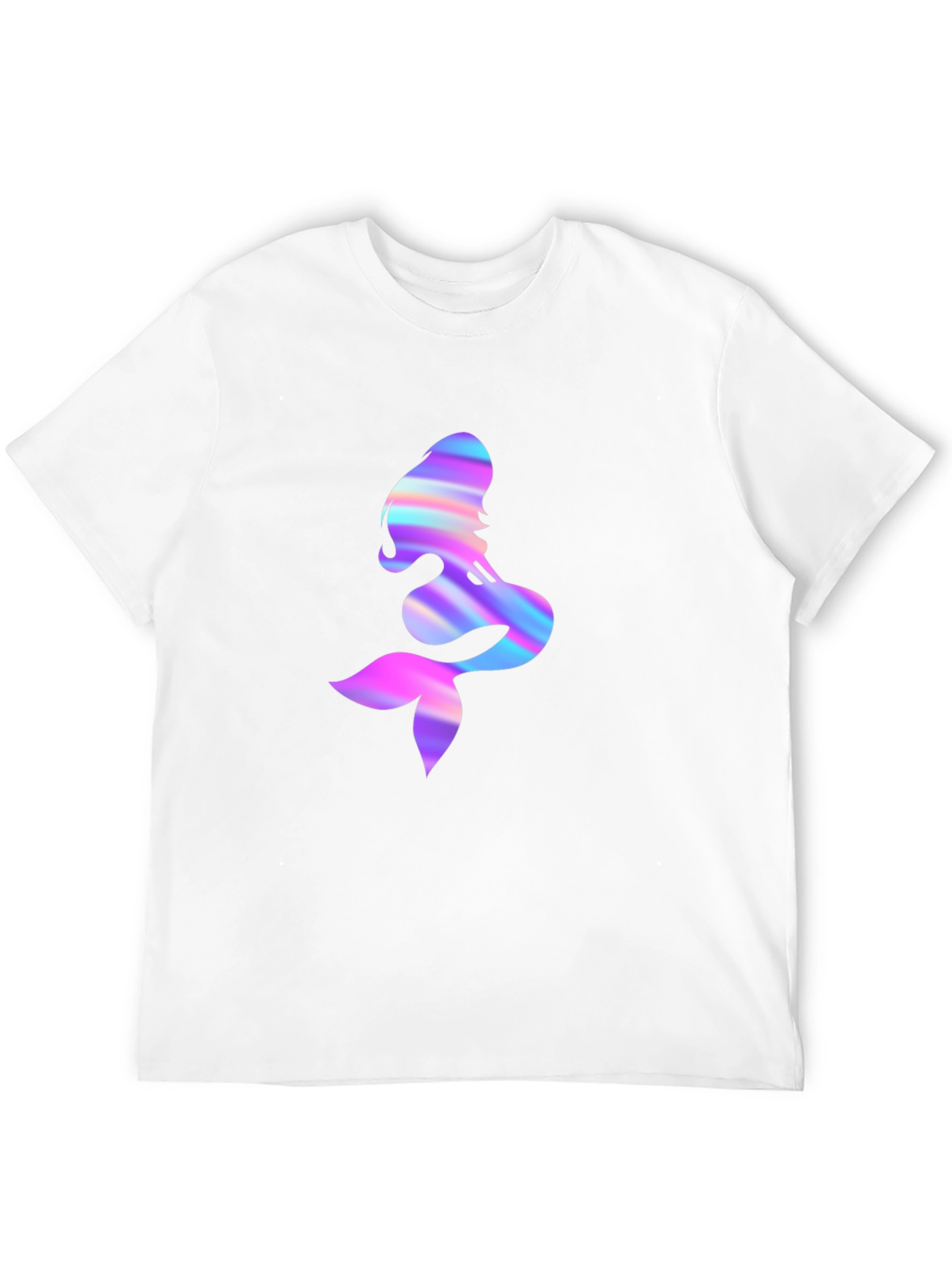 Iridescent Mermaid Graphic Tee - Mens Black T-Shirt