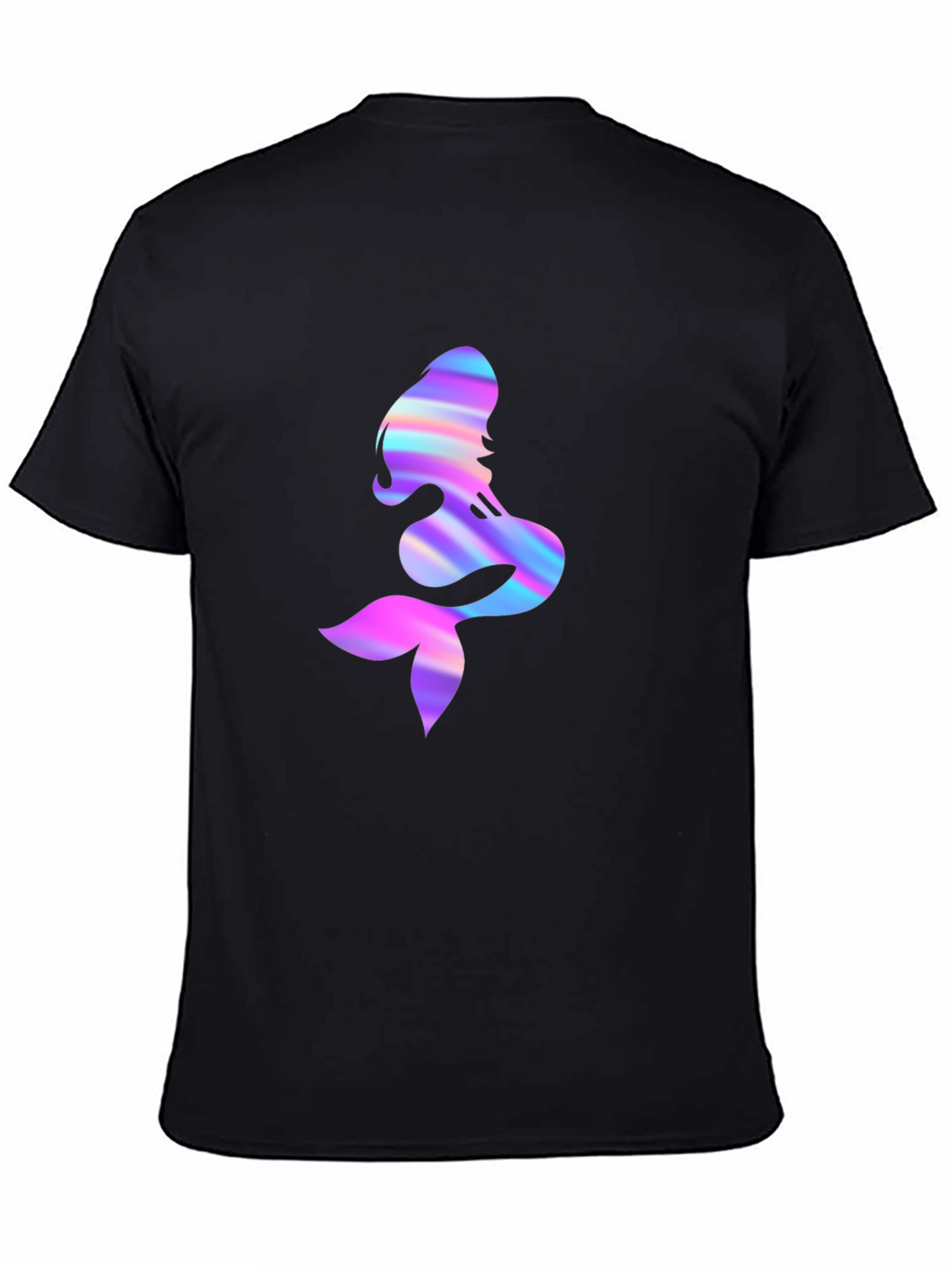 Iridescent Mermaid Graphic Tee - Mens Black T-Shirt