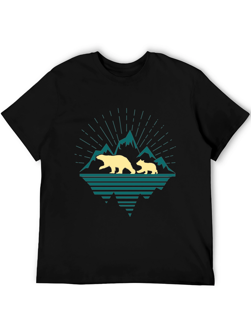 Bear Family Mountain Graphic T-Shirt