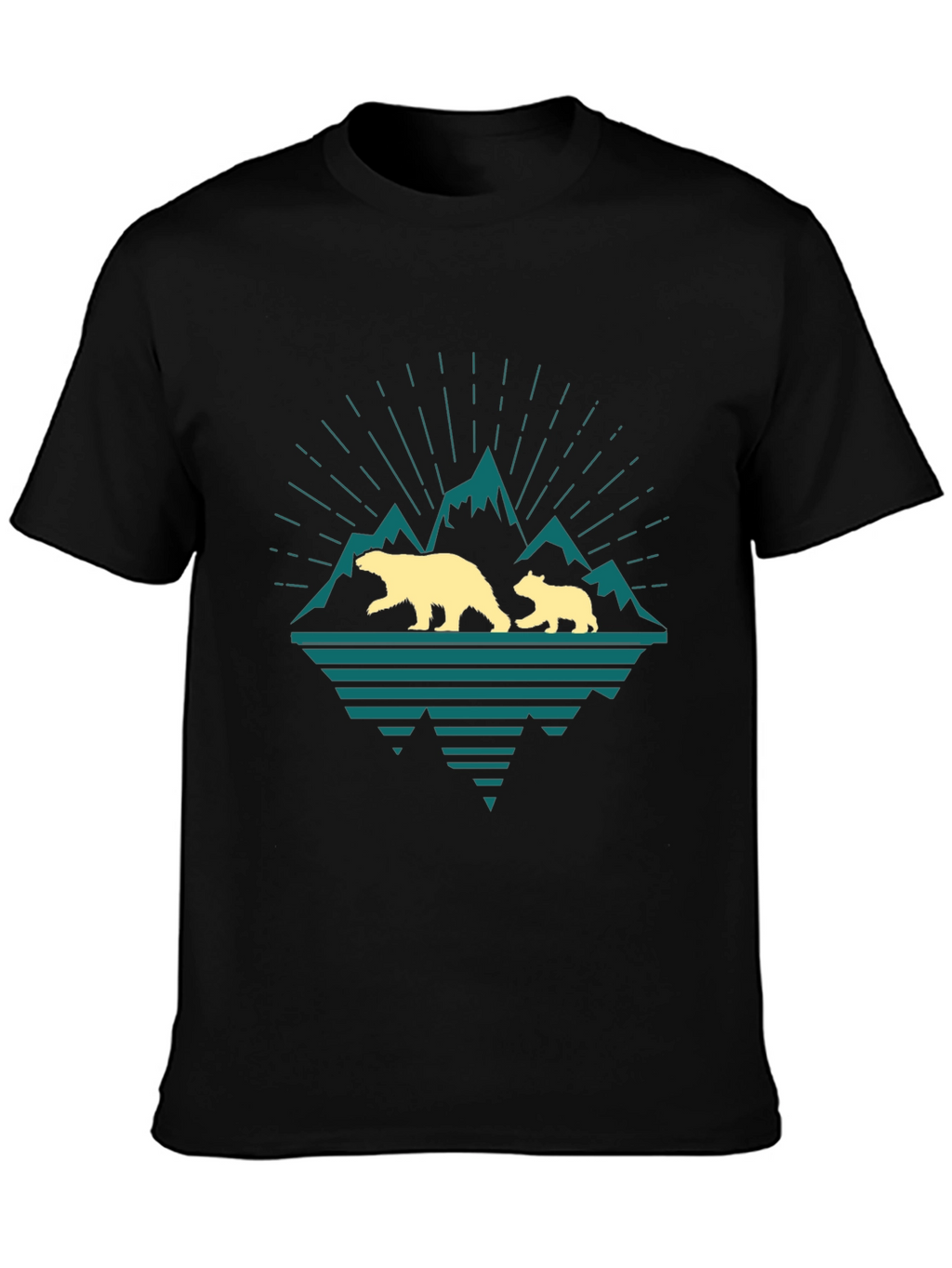 Bear Family Mountain Graphic T-Shirt