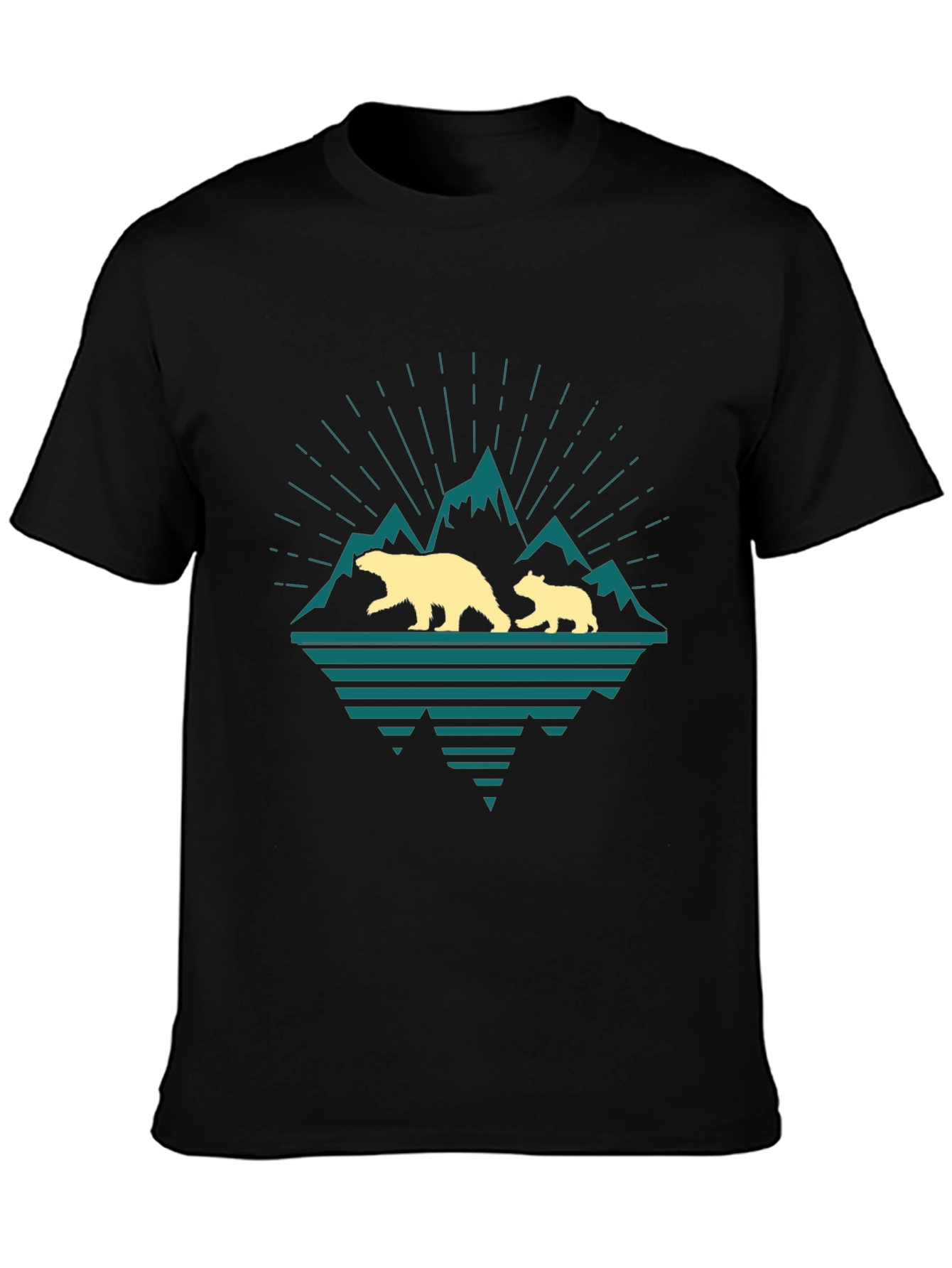 Bear Family Mountain Graphic T-Shirt