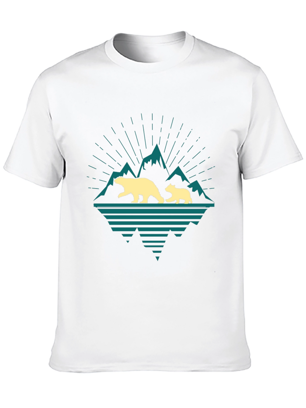 Bear Family Mountain Graphic T-Shirt