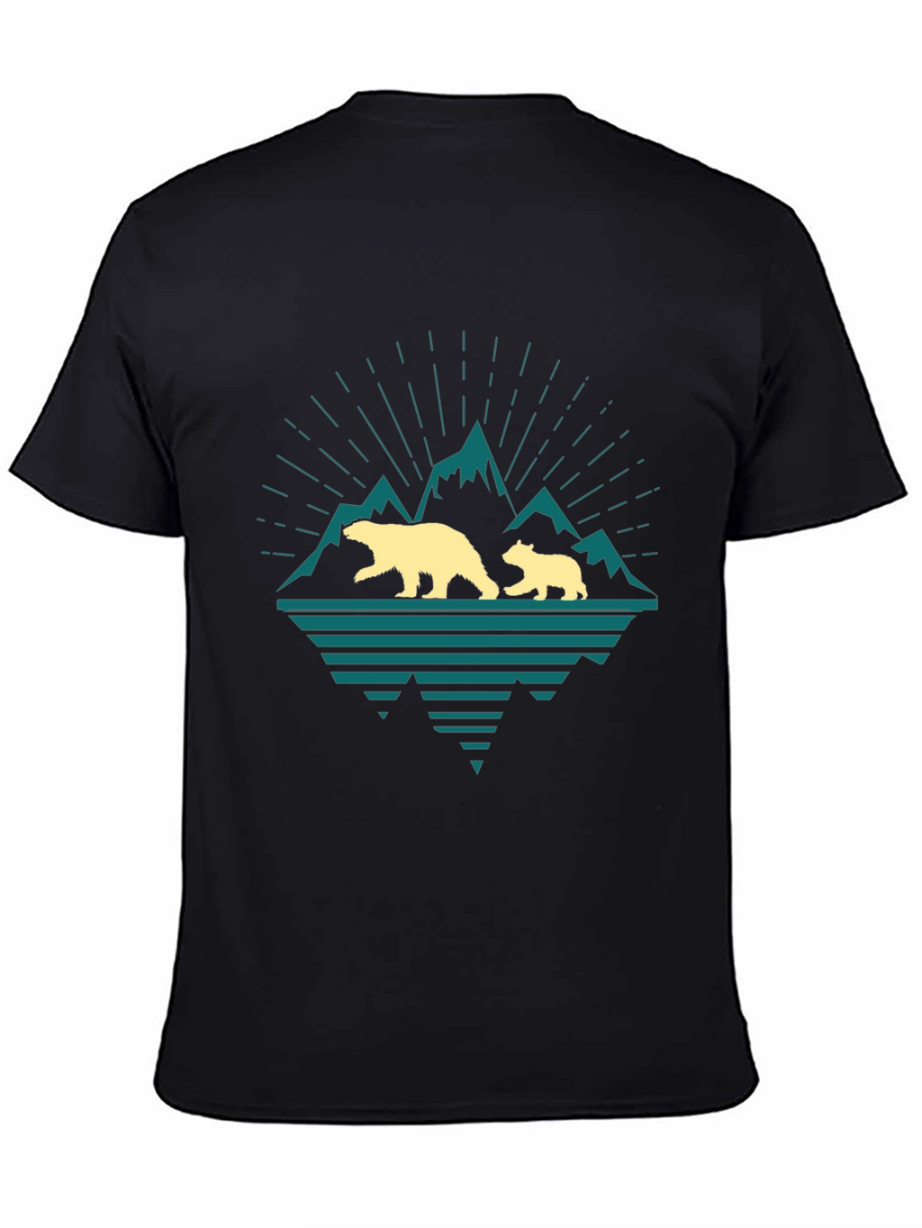 Bear Family Mountain Graphic T-Shirt