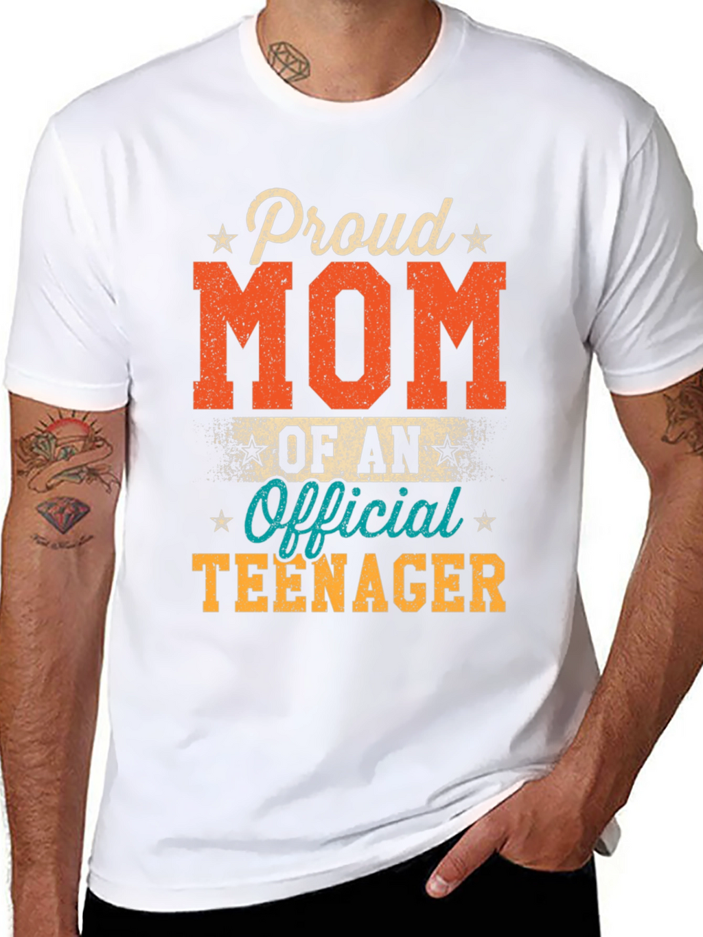 Proud Mom of an Official Teenager Black T-Shirt
