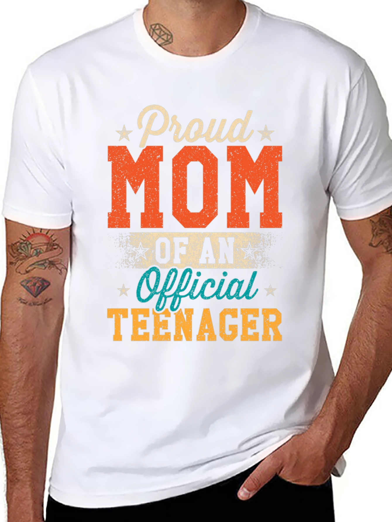 Proud Mom of an Official Teenager Black T-Shirt