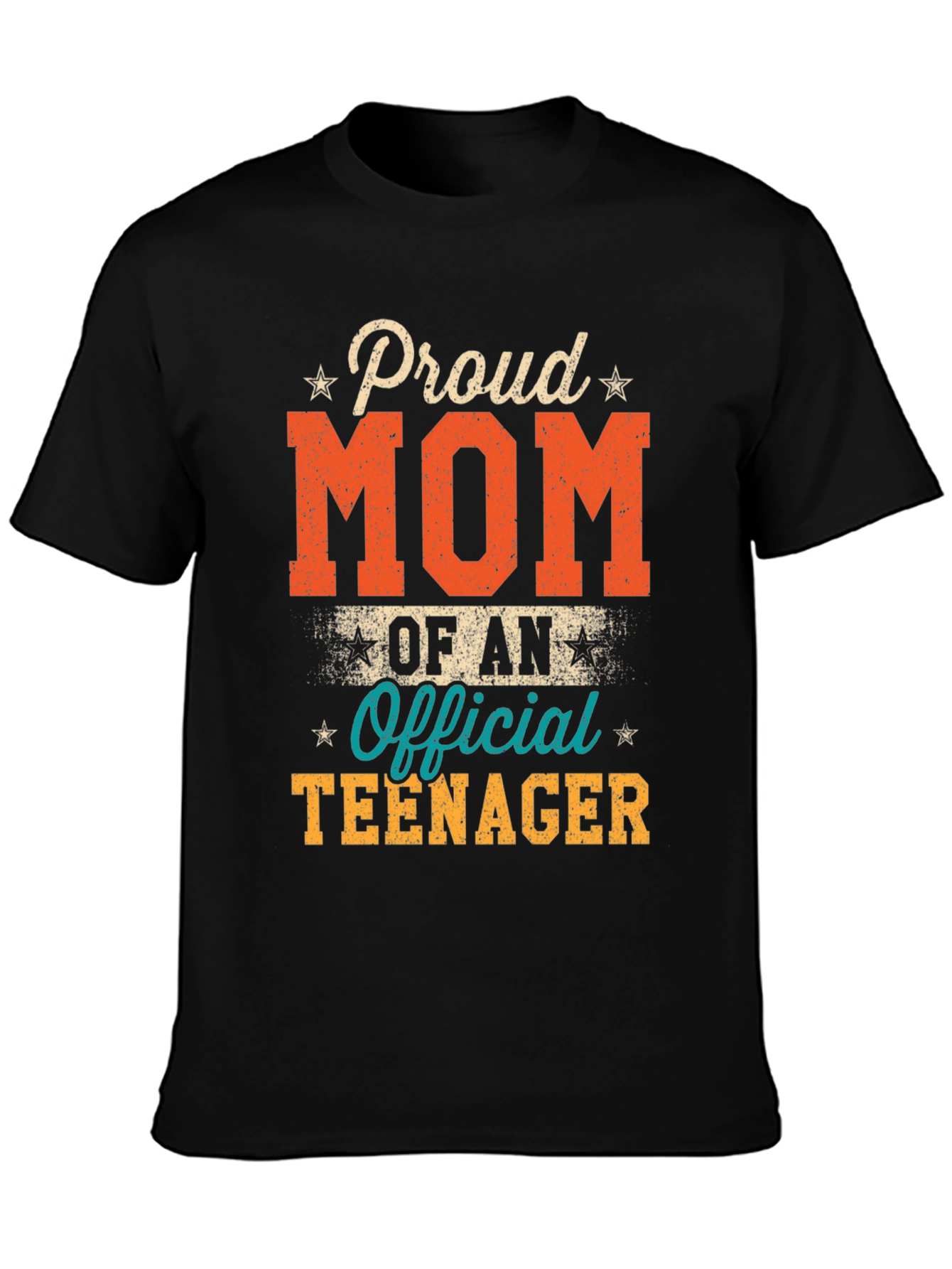 Proud Mom of an Official Teenager Black T-Shirt