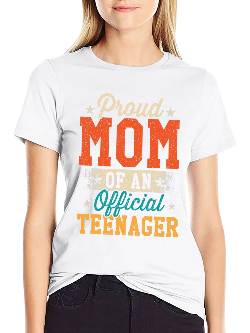 Proud Mom of an Official Teenager Black T-Shirt