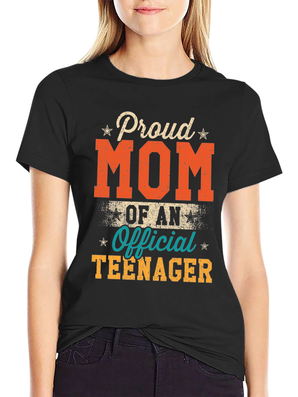 Proud Mom of an Official Teenager Black T-Shirt