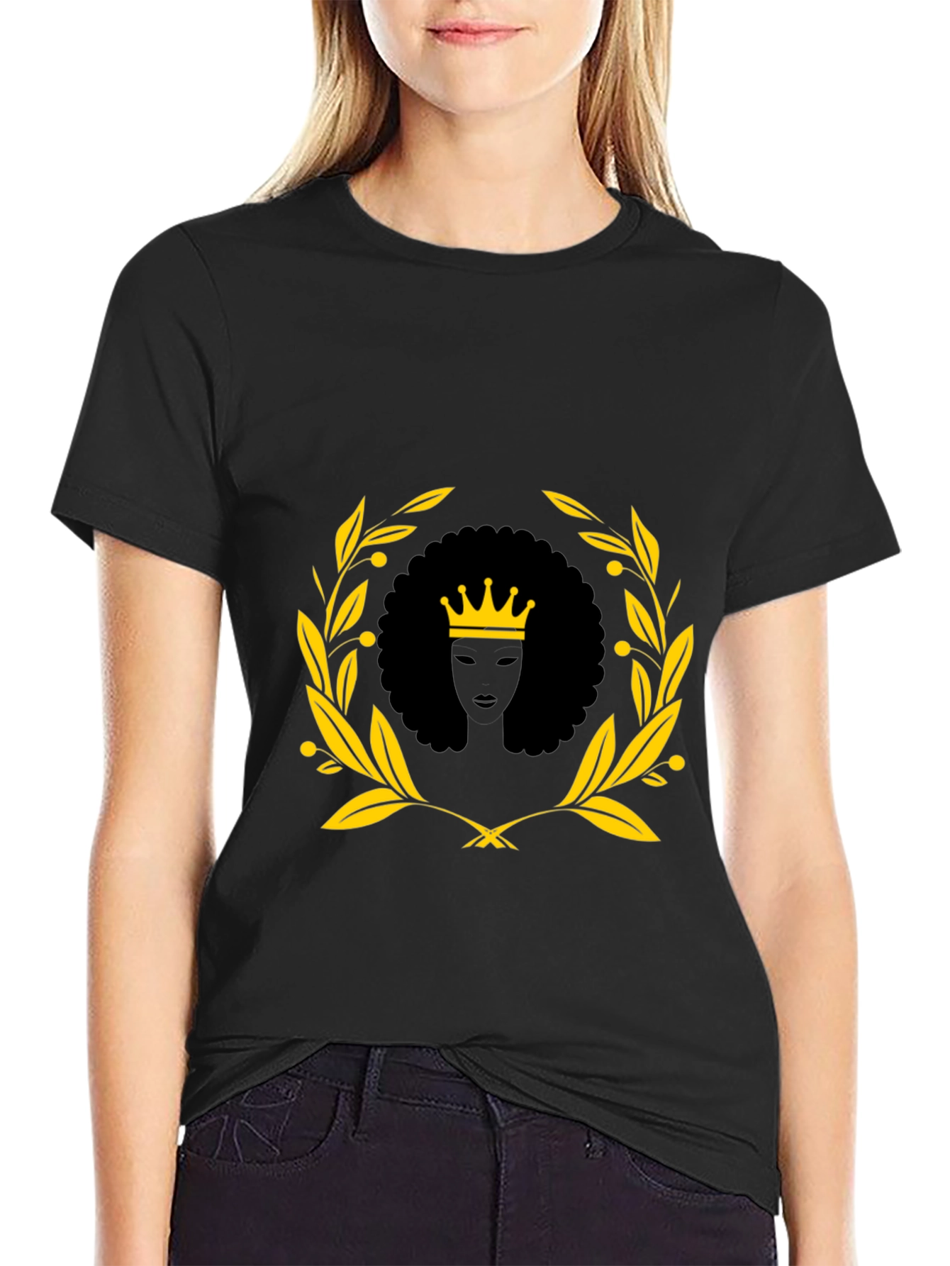 Black Queen Graphic Tee - Afro Crown Unisex T-Shirt