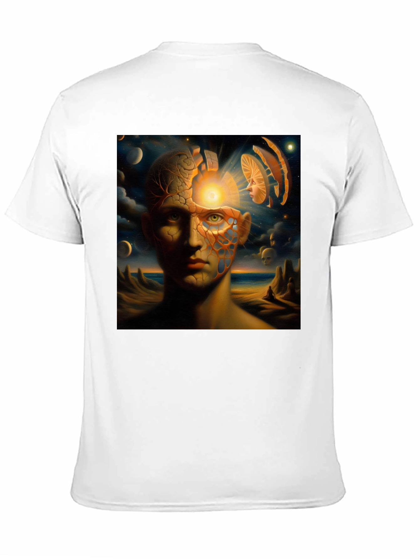 Surreal Mindscape Graphic Tee - Black Cotton T-Shirt