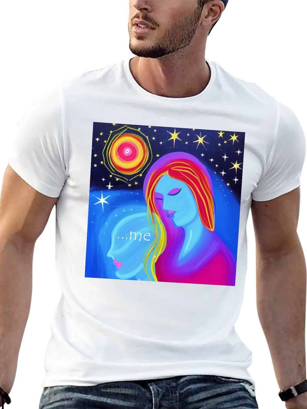 Abstract Art T-Shirt - Celestial Woman & Inner Self