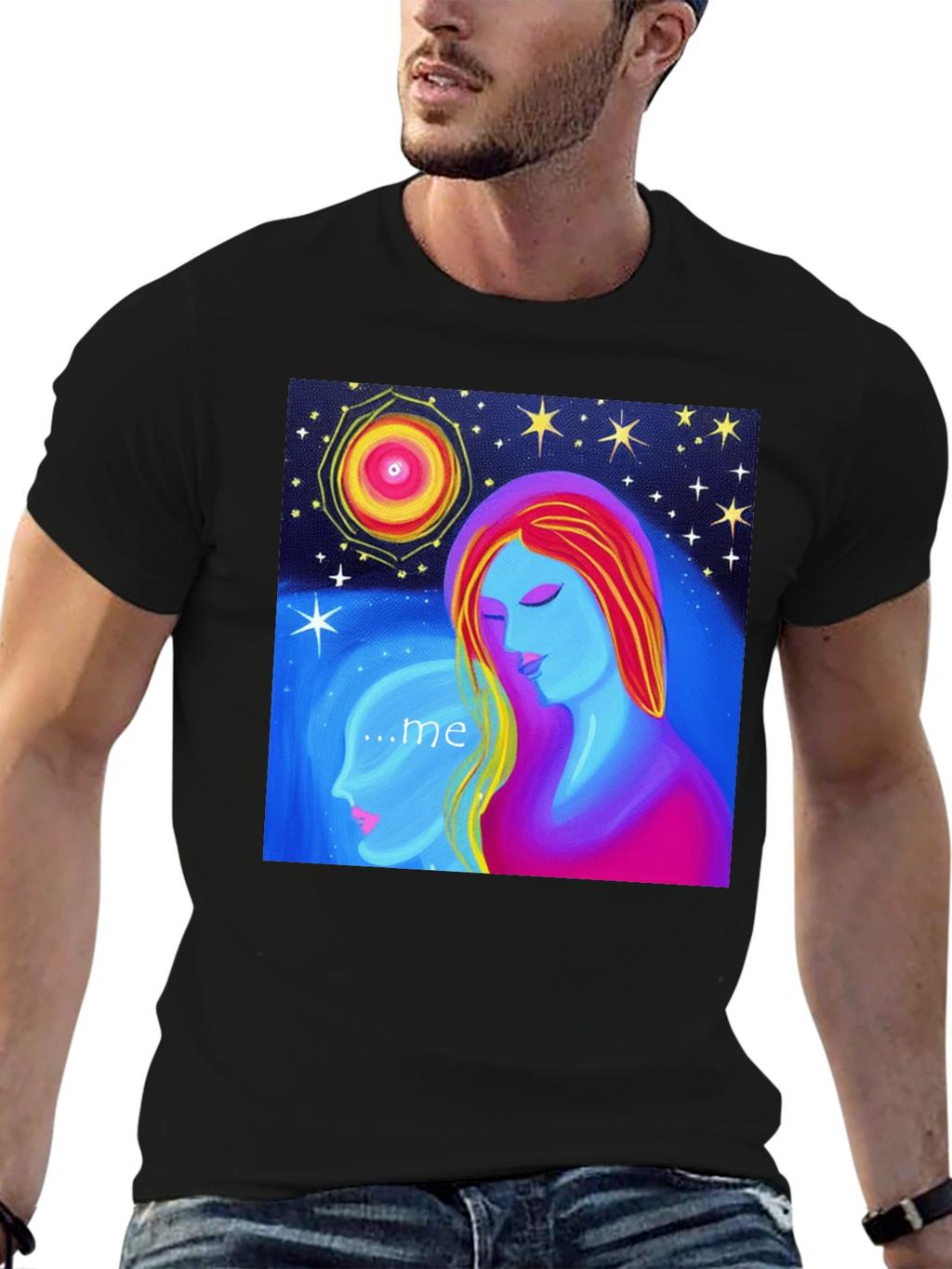 Abstract Art T-Shirt - Celestial Woman & Inner Self