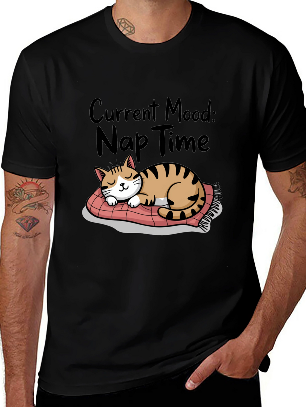 Nap Time Cat T-Shirt - Current Mood Graphic Tee