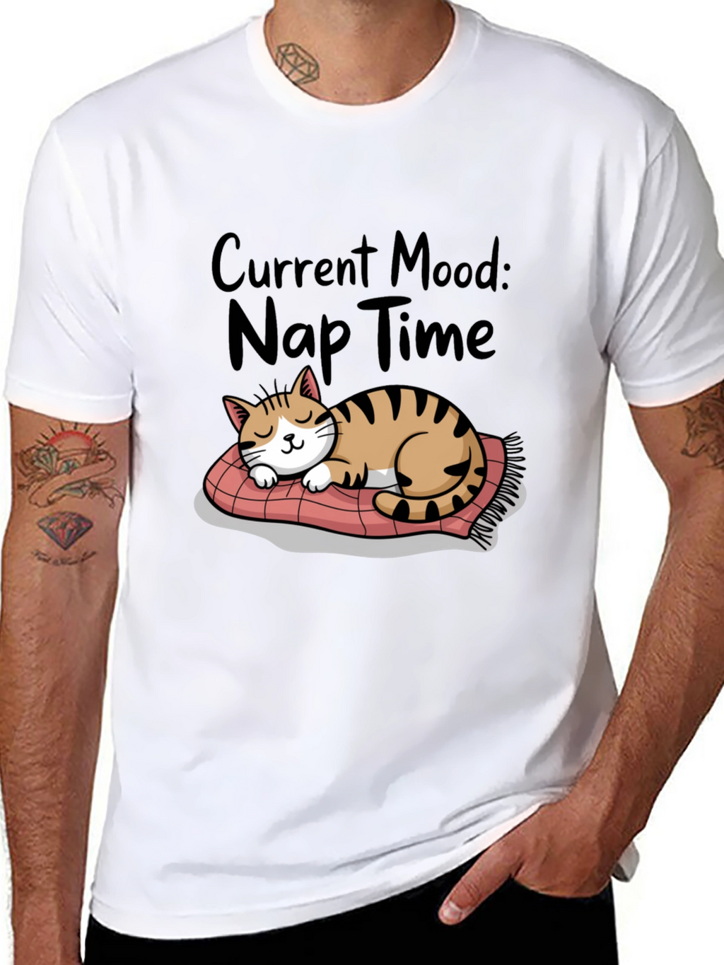 Nap Time Cat T-Shirt - Current Mood Graphic Tee