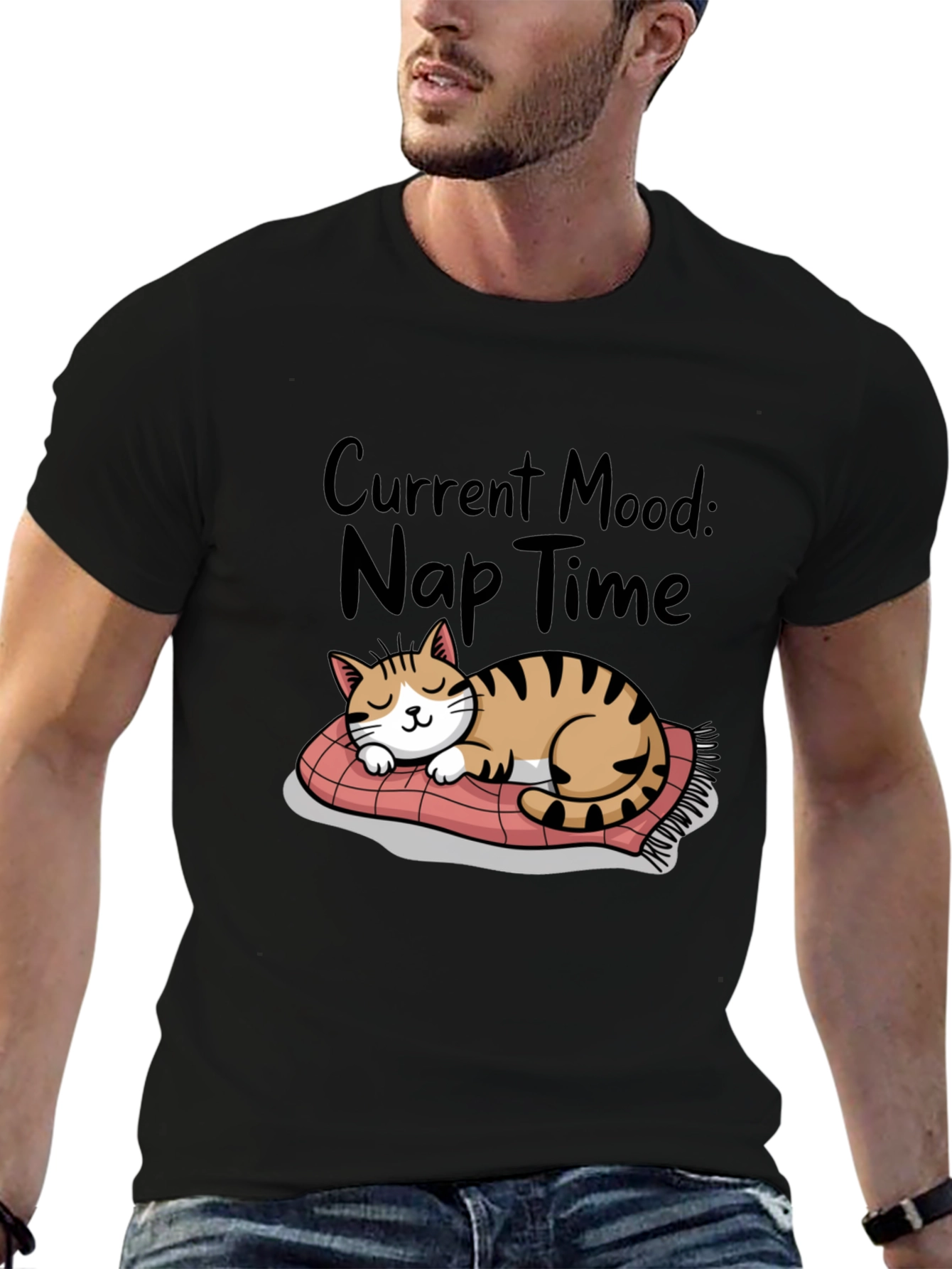 Nap Time Cat T-Shirt - Current Mood Graphic Tee