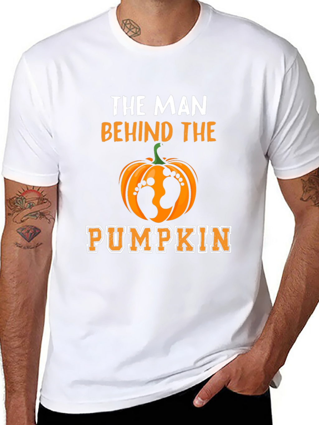 Man Behind the Pumpkin T-Shirt - Halloween Dad Tee