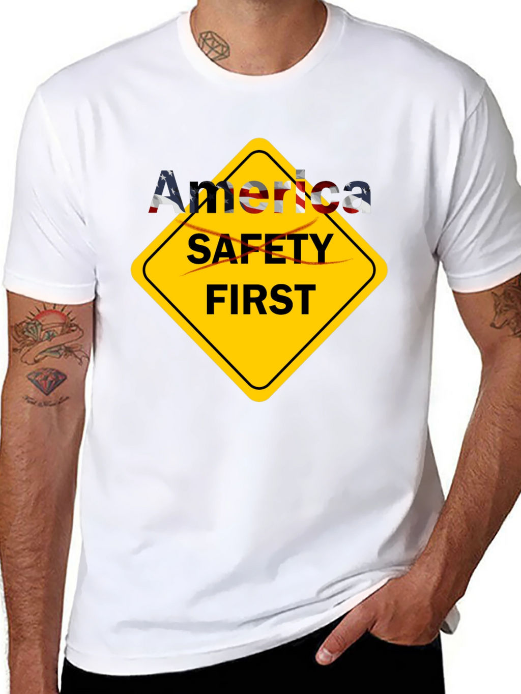 America Safety First T-Shirt - Patriotic Tee
