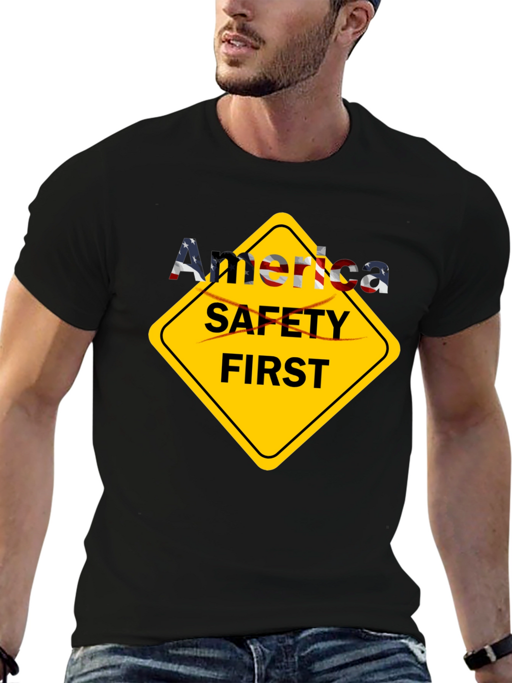 America Safety First T-Shirt - Patriotic Tee
