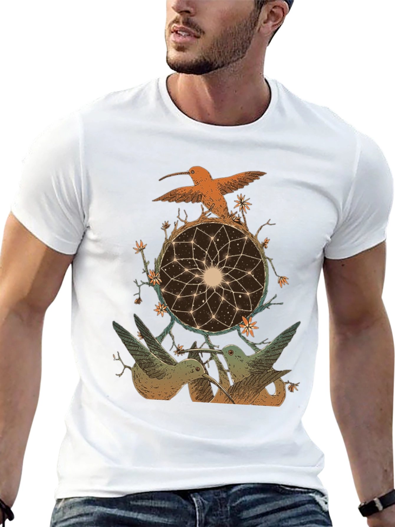 Hummingbird Dreamcatcher Graphic Tee - Black