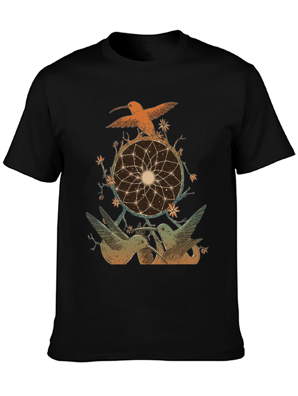 Hummingbird Dreamcatcher Graphic Tee - Black